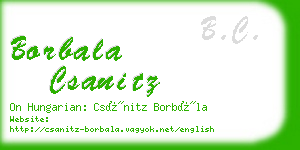 borbala csanitz business card